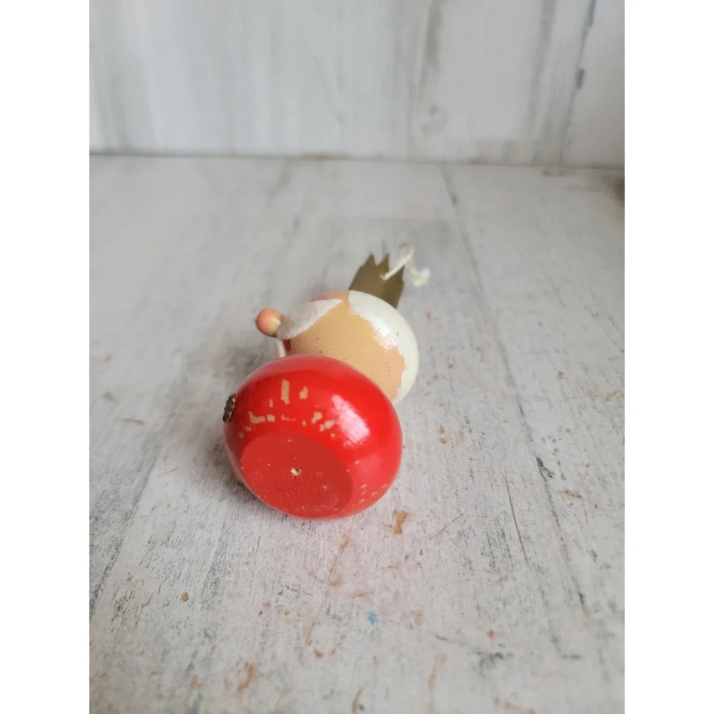 Vintage wooden king AS IS unique ornament Xmas royalty solider home